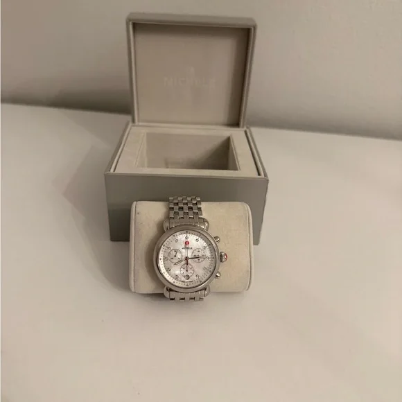 Michele Stainless Steel Watch with Pearl Dial - Picture 2 of 12